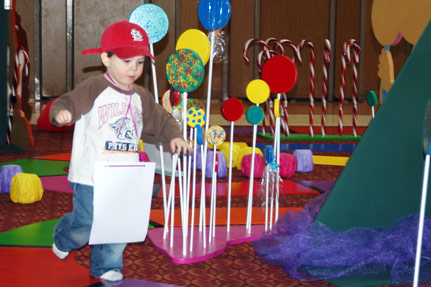 Small Boy Playing Candy Land